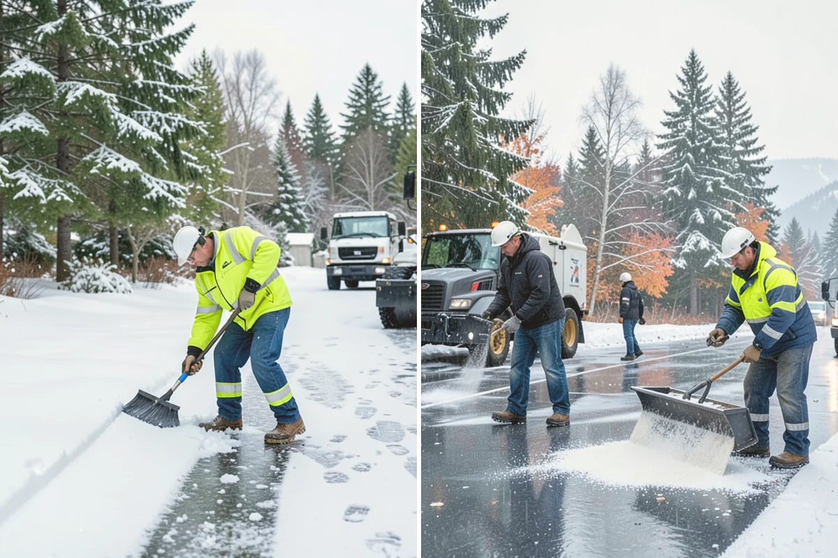 Ice Control in Bellevue, King County, WA - Read pavement temperature and dew point against the incoming forecast