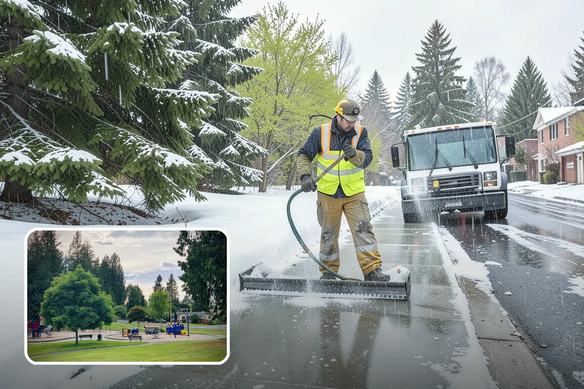 Ice Control in Bonney Lake, Pierce County, WA - Breaks the ice-to-pavement bond before it can set