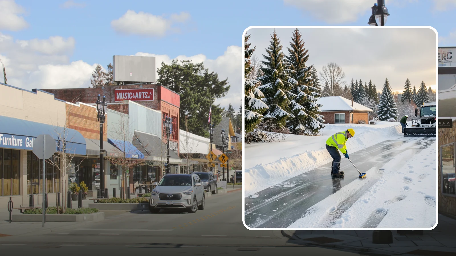 Ice Control in Bothell, King County, WA - Proactive ice control stops slick surfaces from forming instead of scrambling to treat them after someone slips.