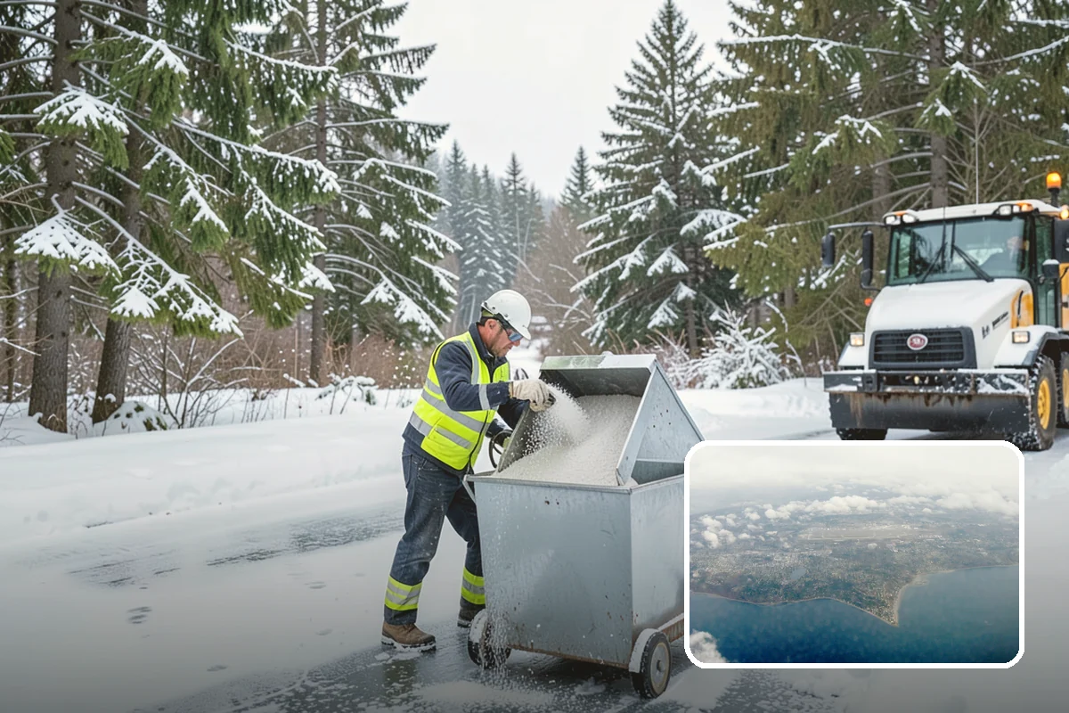 Ice Control in Burien, King County, WA - Breaks the ice-to-pavement bond before it can set