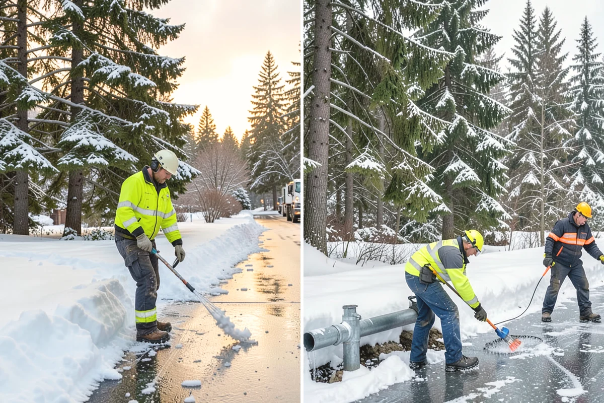 Ice Control in Burien, King County, WA - Read pavement temperature and dew point against the incoming forecast