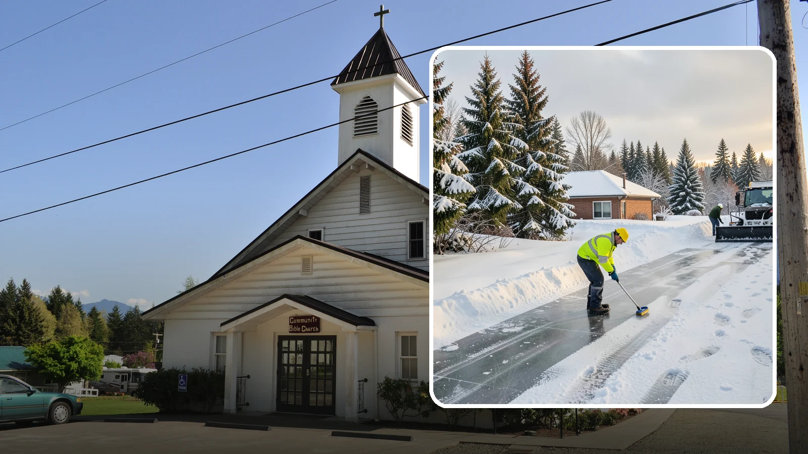 Ice Control in Concrete, Skagit County, WA - Proactive ice control stops slick surfaces from forming instead of scrambling to treat them after someone slips.