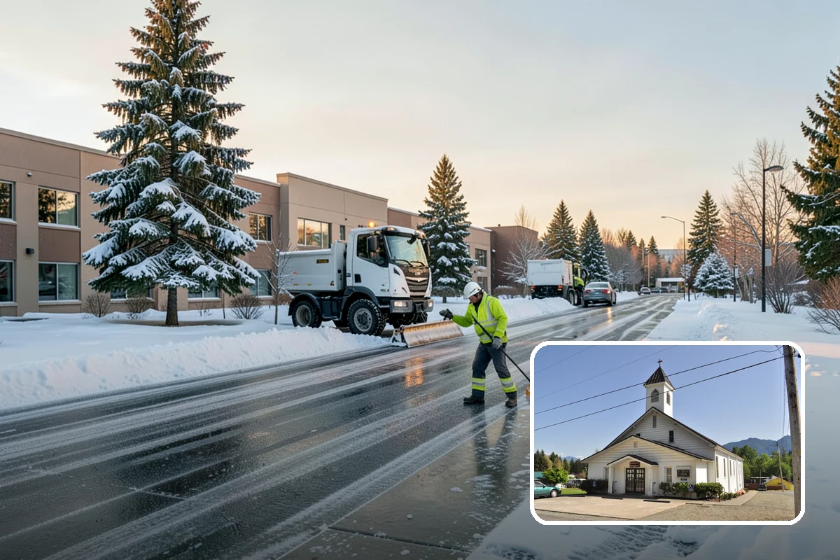 Ice Control in Concrete, Skagit County, WA - Breaks the ice-to-pavement bond before it can set