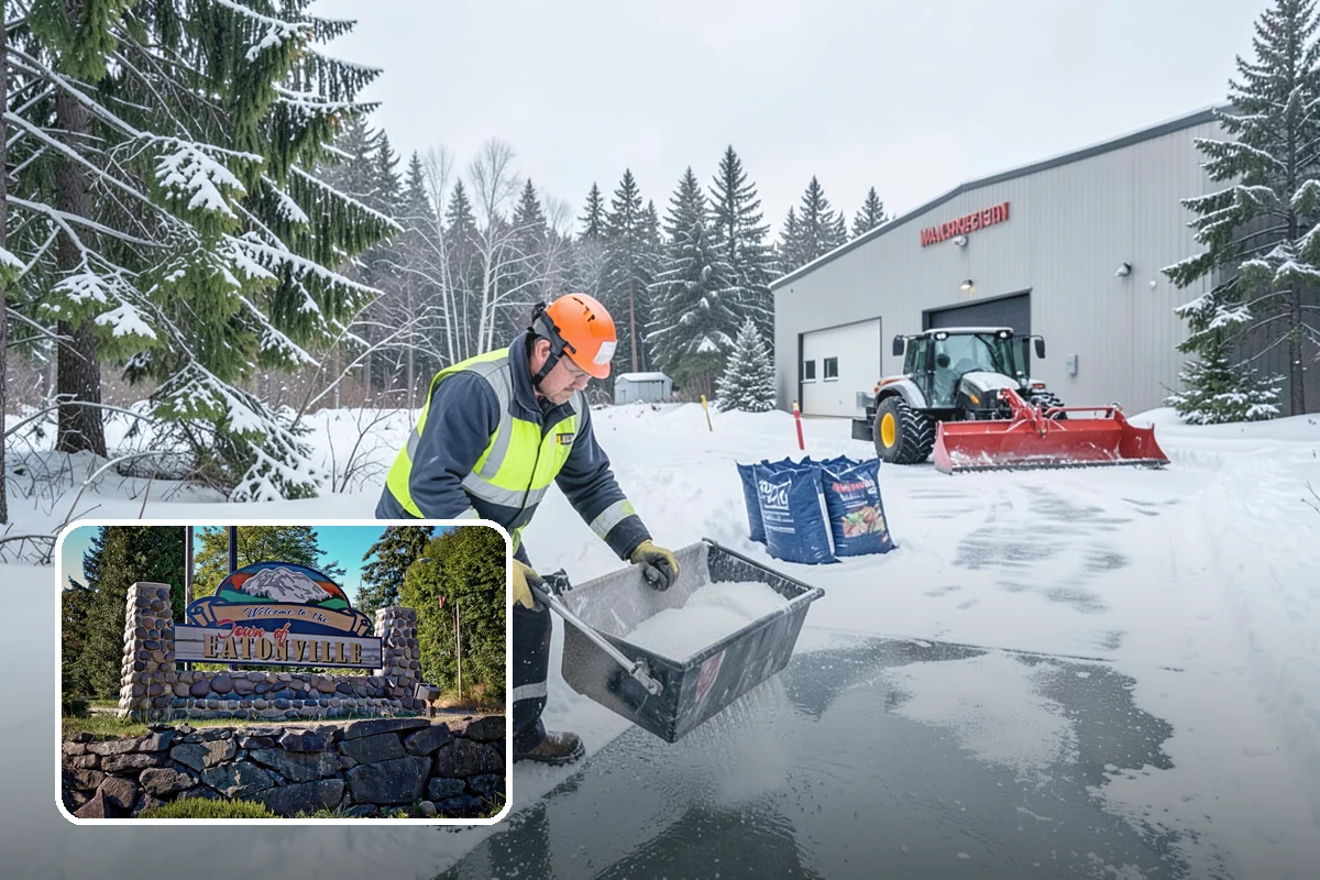 Ice Control in Eatonville, Pierce County, WA - Breaks the ice-to-pavement bond before it can set