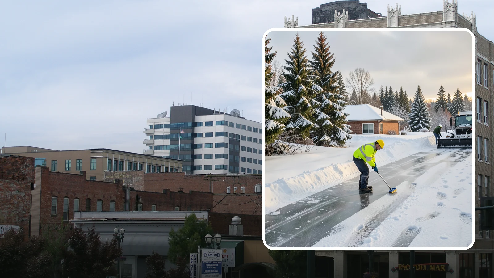 Ice Control in Everett, Snohomish County, WA - Proactive ice control stops slick surfaces from forming instead of scrambling to treat them after someone slips.
