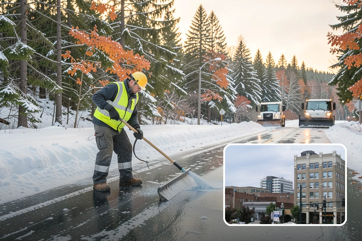 Ice Control in Everett, Snohomish County, WA - Breaks the ice-to-pavement bond before it can set