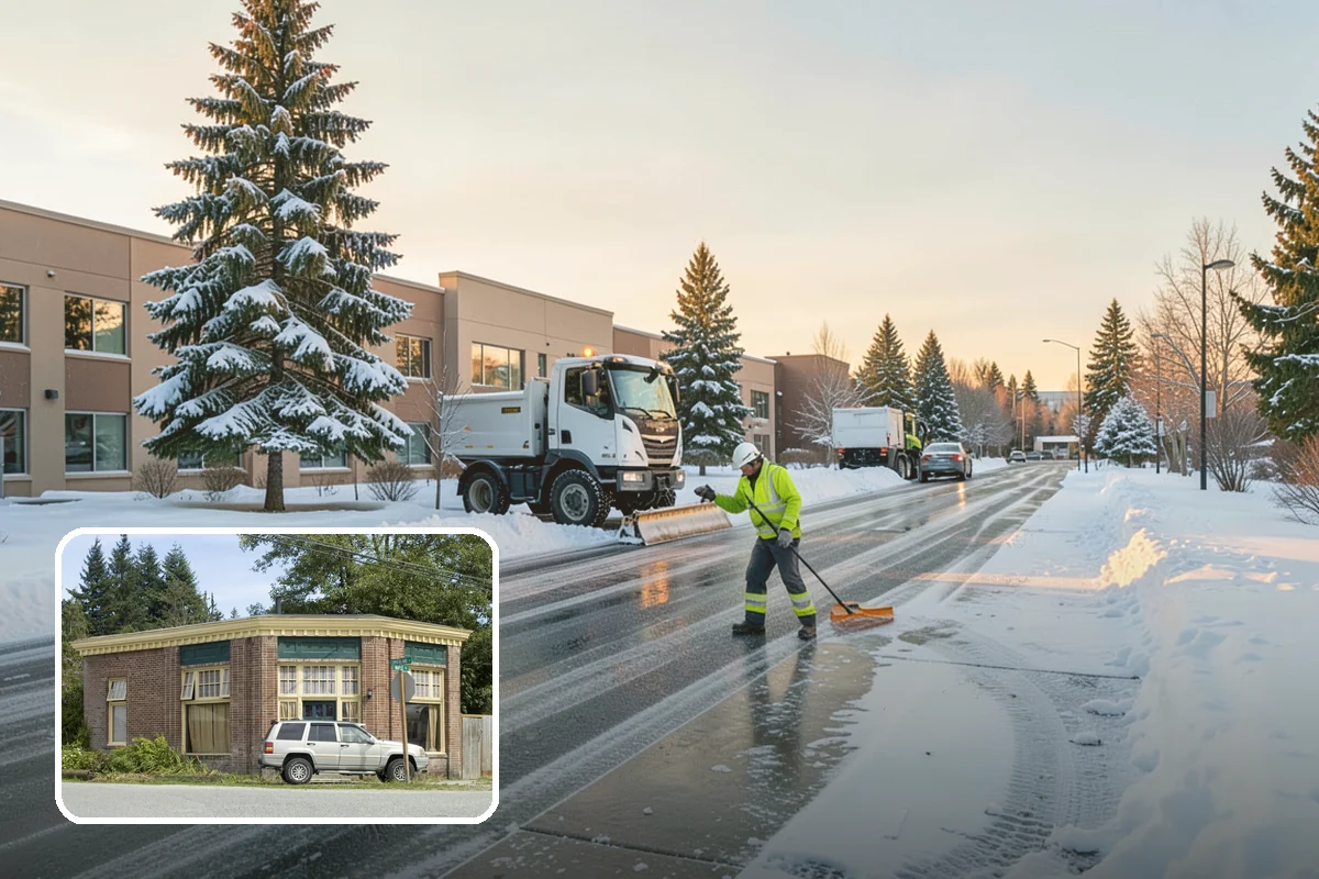 Ice Control in Hamilton, Skagit County, WA - Breaks the ice-to-pavement bond before it can set
