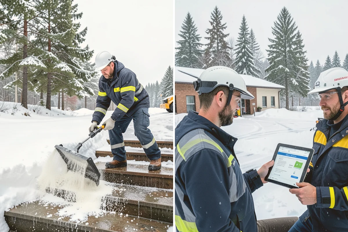 Ice Control in Kirkland, King County, WA - Read pavement temperature and dew point against the incoming forecast