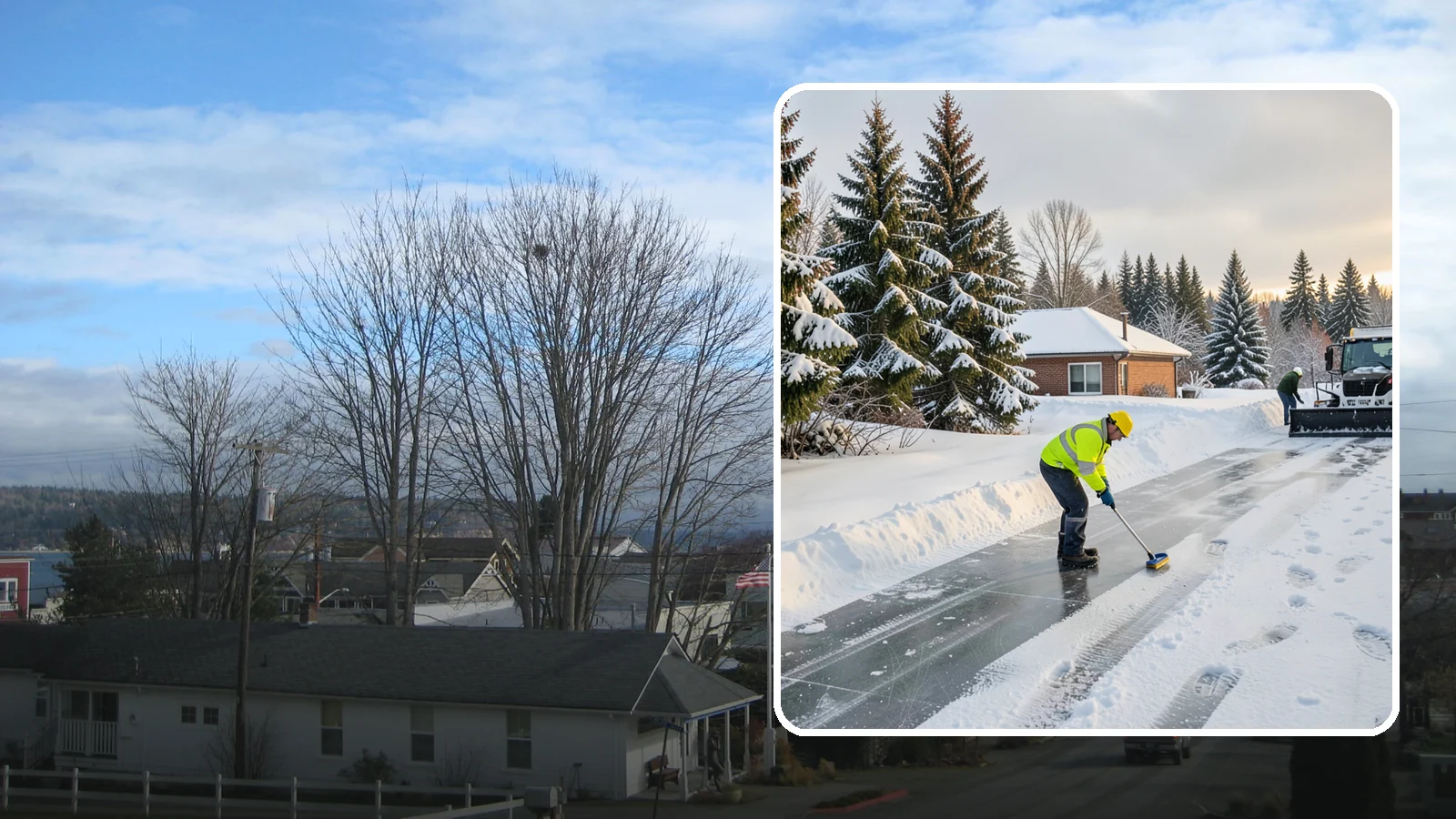 Ice Control in Langley, Island County, WA - Proactive ice control stops slick surfaces from forming instead of scrambling to treat them after someone slips.