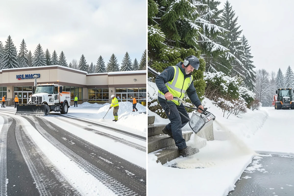 Ice Control in Mercer Island, King County, WA - Read pavement temperature and dew point against the incoming forecast
