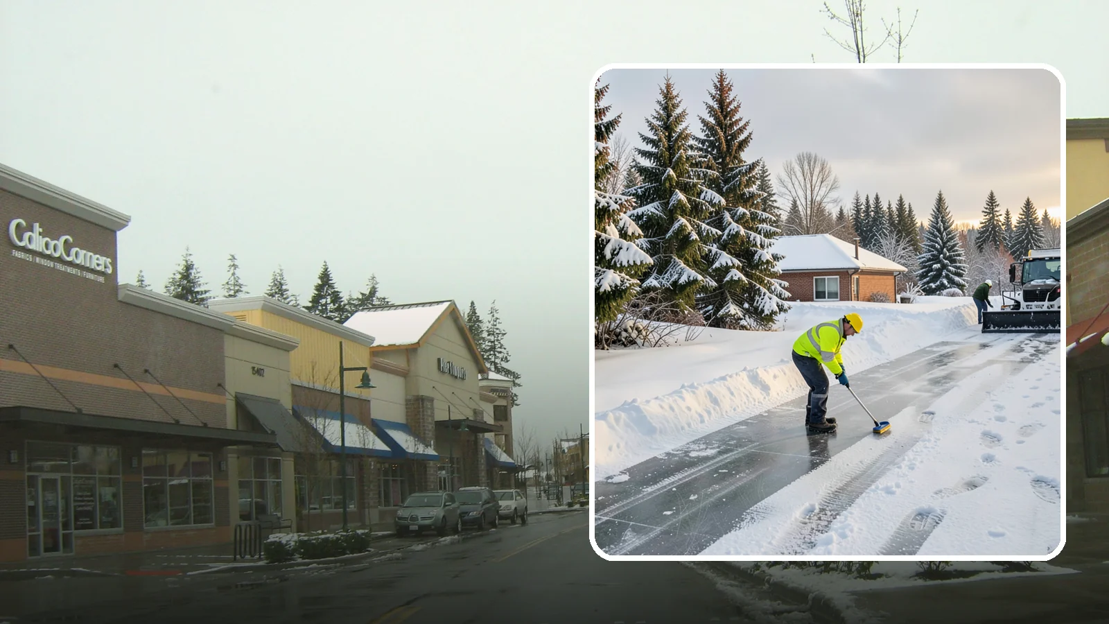 Ice Control in Mill Creek, Snohomish County, WA - Proactive ice control stops slick surfaces from forming instead of scrambling to treat them after someone slips.