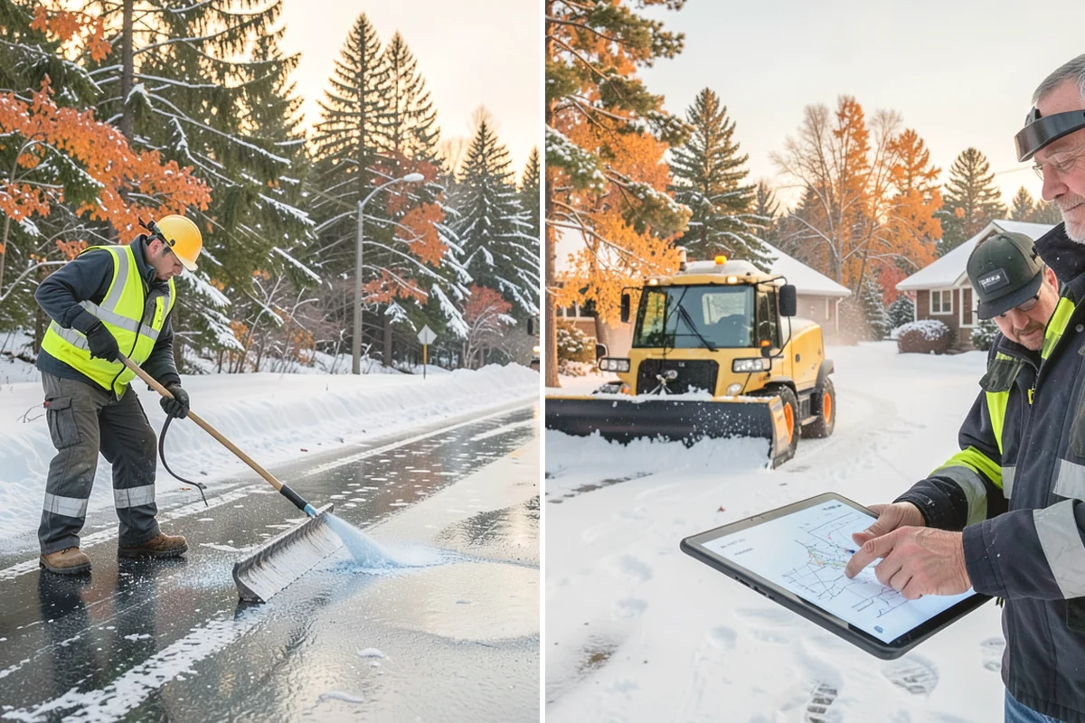 Ice Control in Monroe, Snohomish County, WA - Read pavement temperature and dew point against the incoming forecast