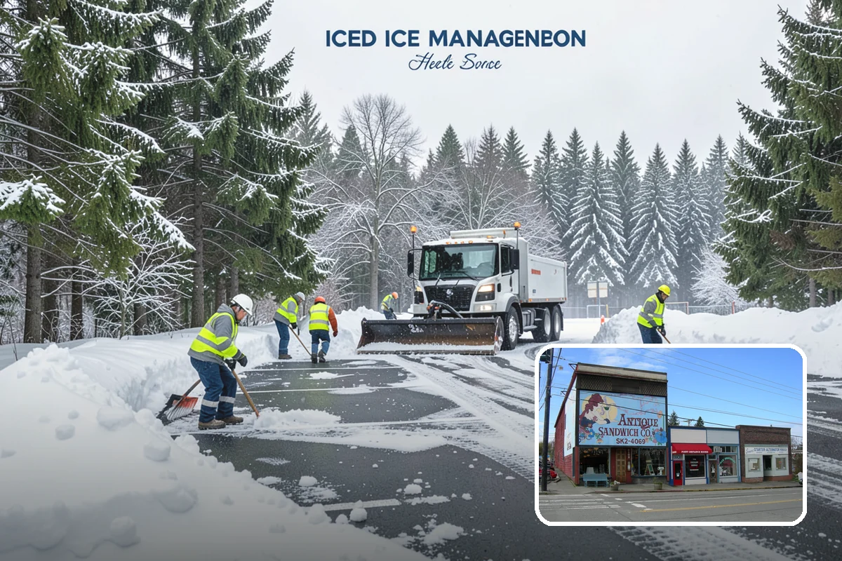 Ice Control in Ruston, Pierce County, WA - Breaks the ice-to-pavement bond before it can set