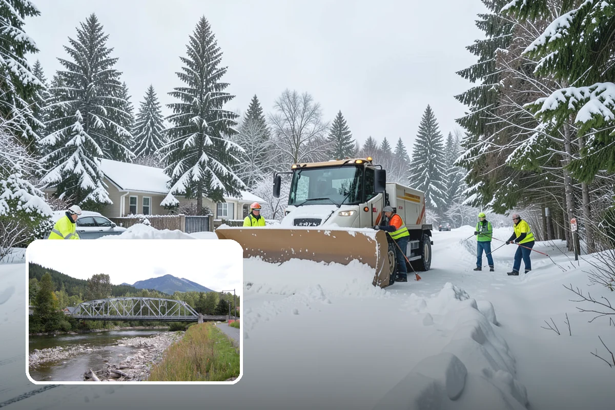 Ice Control in Skykomish, King County, WA - Breaks the ice-to-pavement bond before it can set