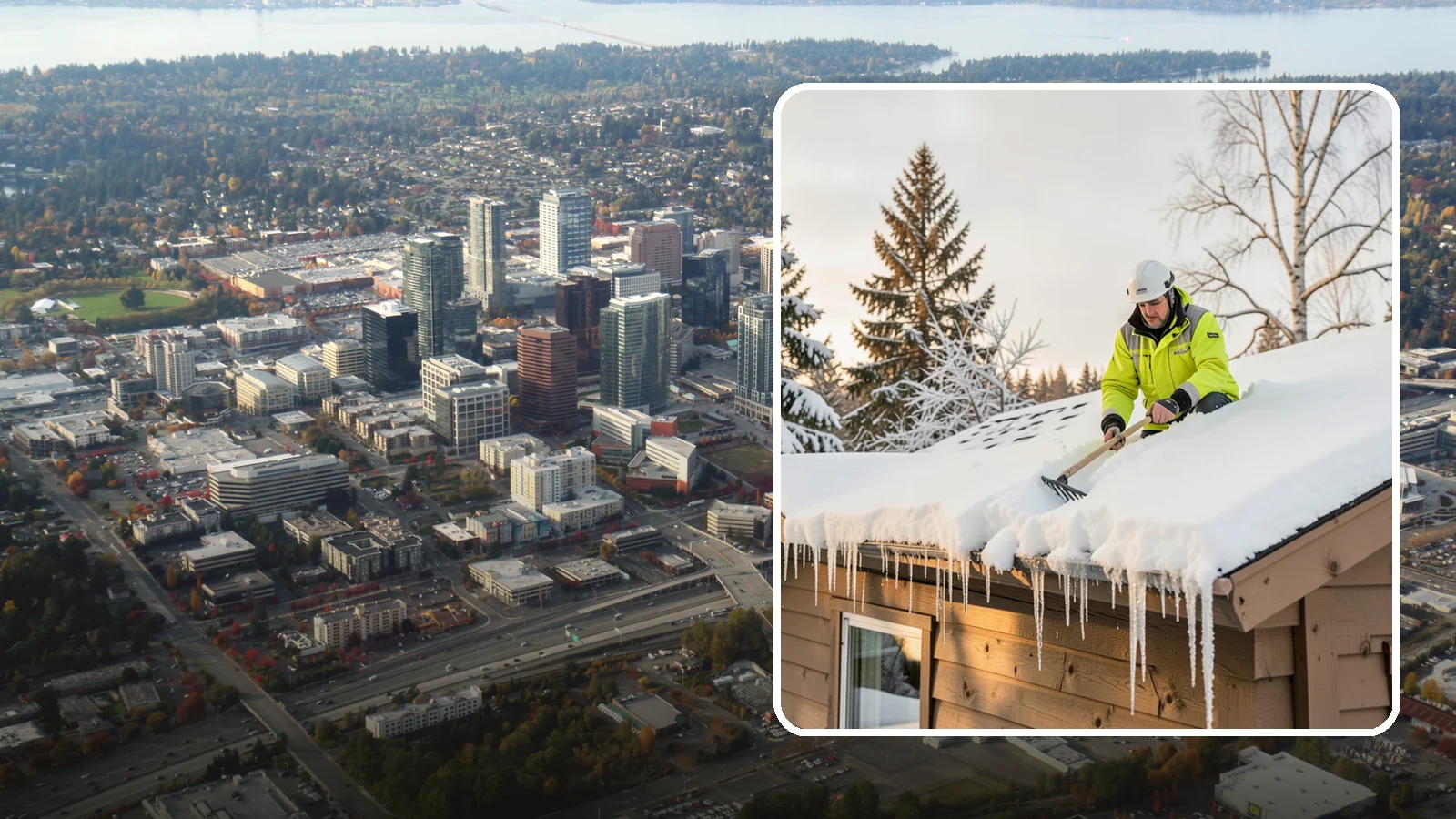 Ice Dam Prevention in Bellevue, King County, WA - We take proactive steps to keep ice dams from forming so you avoid the leaks they cause.