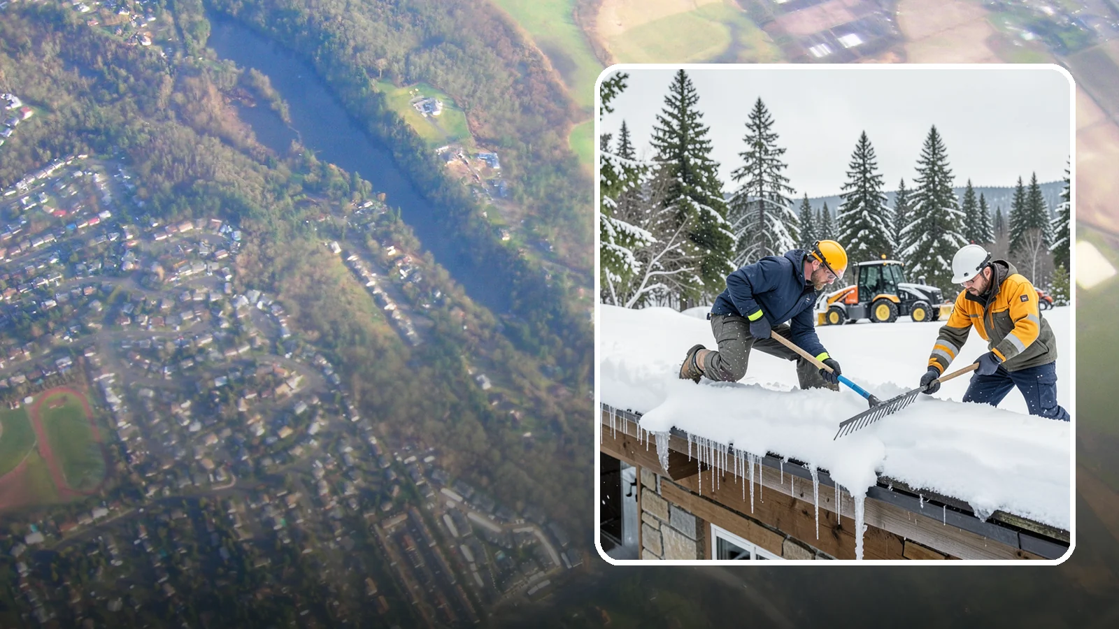 Ice Dam Removal in Algona, King County, WA - We remove existing ice dams from roof edges to stop water from backing up under shingles.