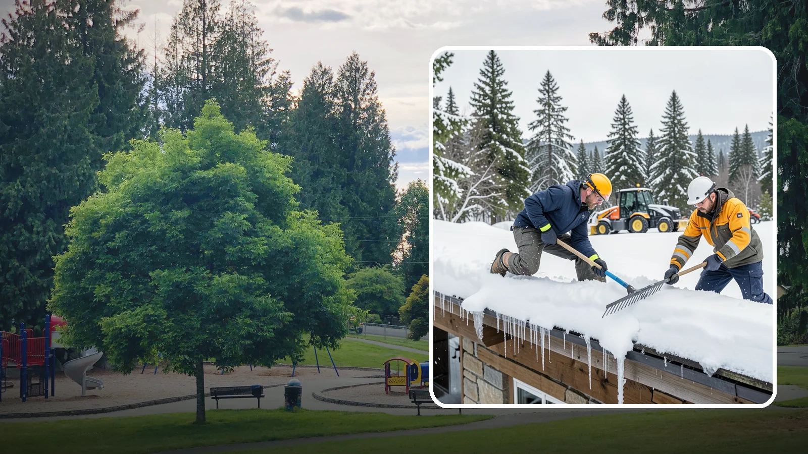 Ice Dam Removal in Bonney Lake, Pierce County, WA - We remove existing ice dams from roof edges to stop water from backing up under shingles.