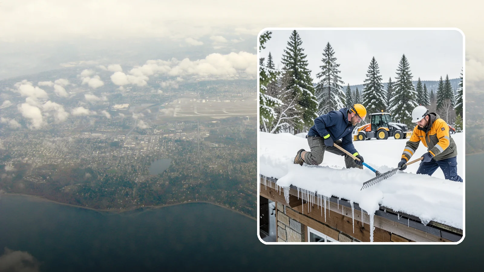 Ice Dam Removal in Burien, King County, WA - We remove existing ice dams from roof edges to stop water from backing up under shingles.