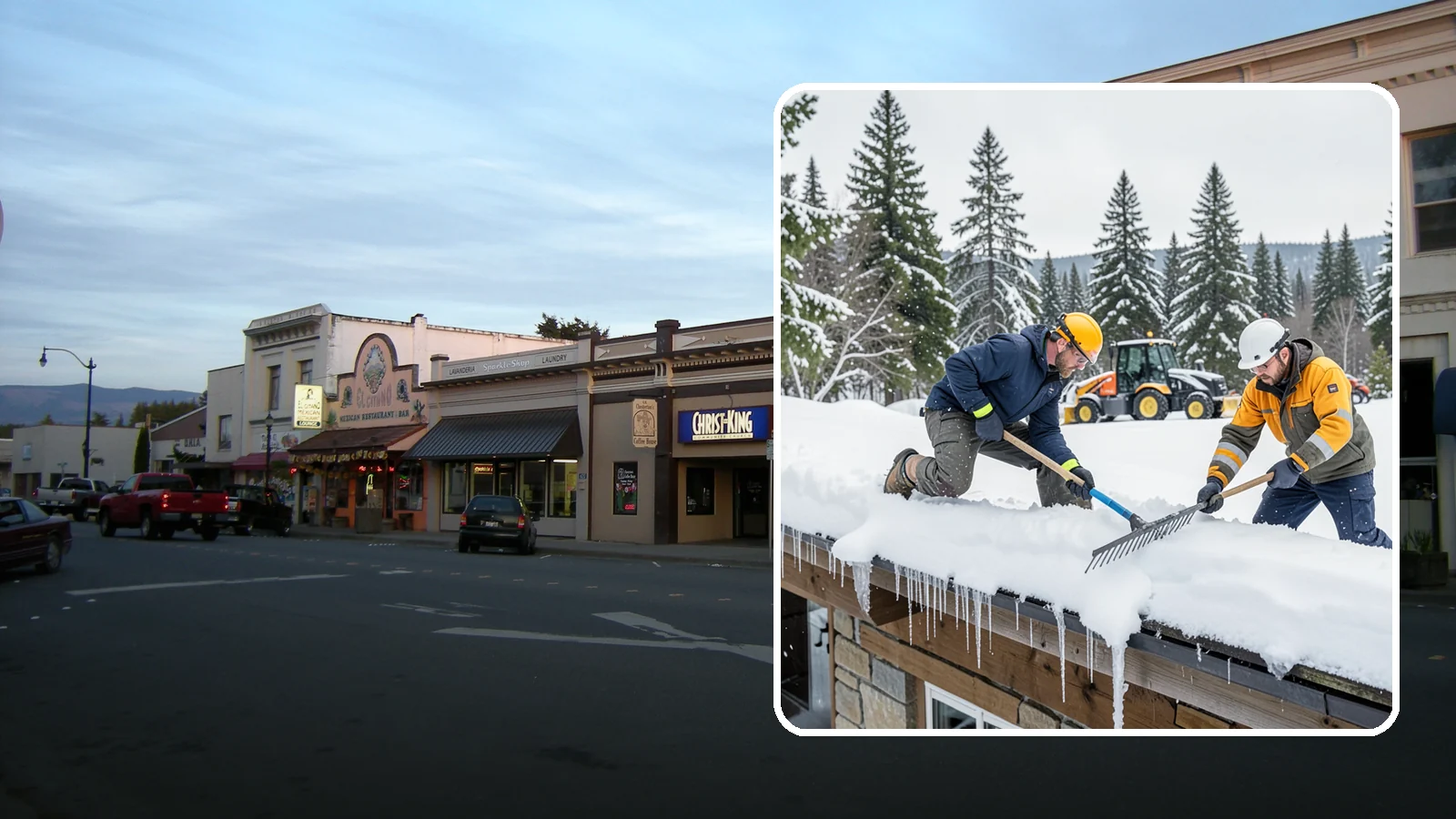 Ice Dam Removal in Burlington, Skagit County, WA - We remove existing ice dams from roof edges to stop water from backing up under shingles.
