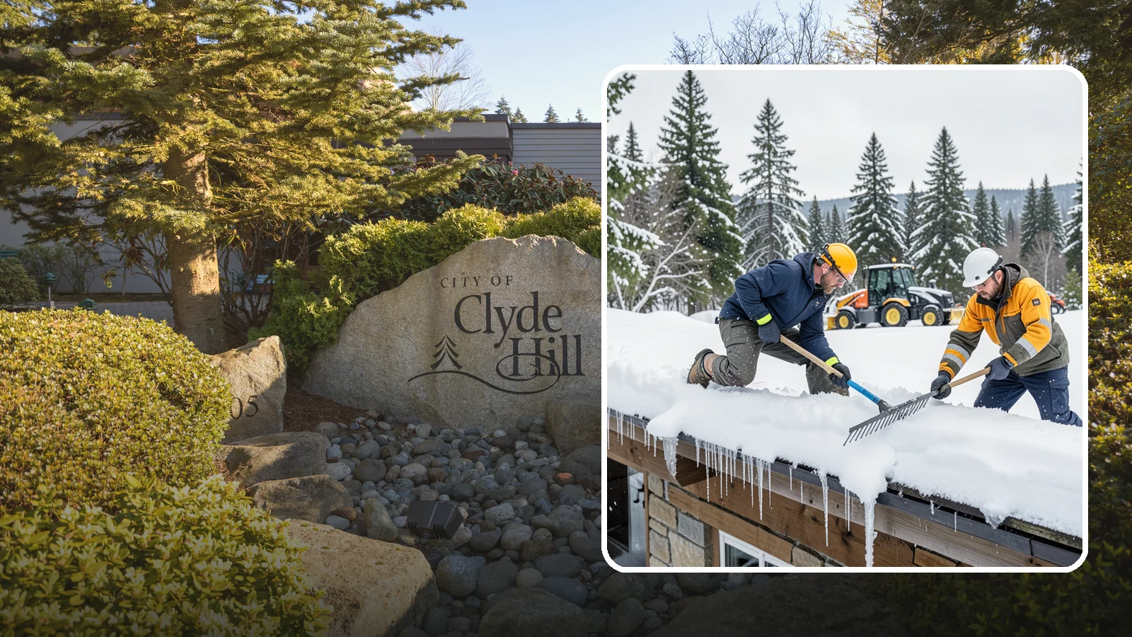 Ice Dam Removal in Clyde Hill, King County, WA - We remove existing ice dams from roof edges to stop water from backing up under shingles.