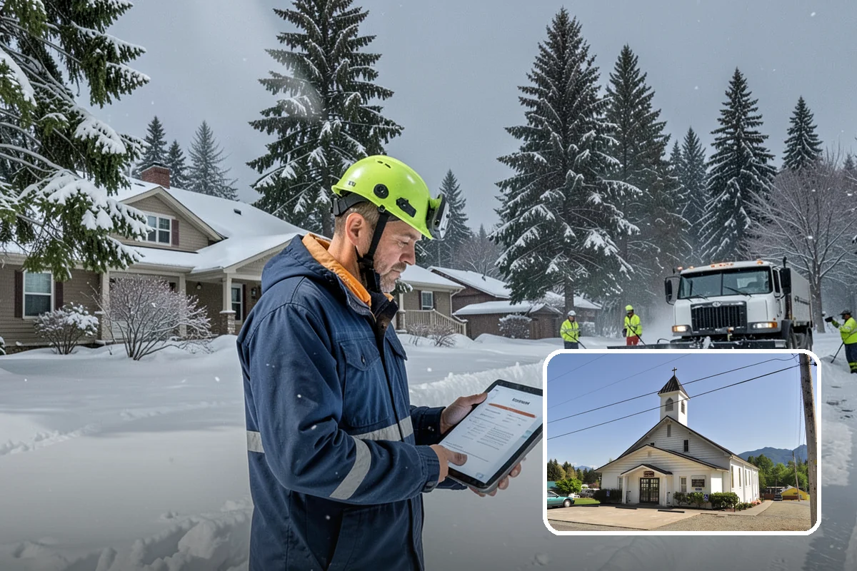 Ice Dam Removal in Concrete, Skagit County, WA - Stops water from backing up under shingles