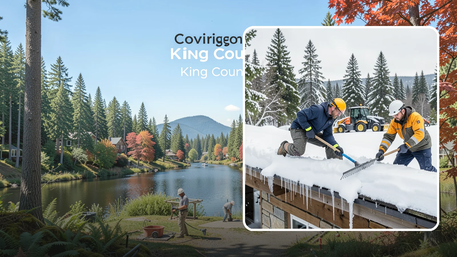Ice Dam Removal in Covington, King County, WA - We remove existing ice dams from roof edges to stop water from backing up under shingles.