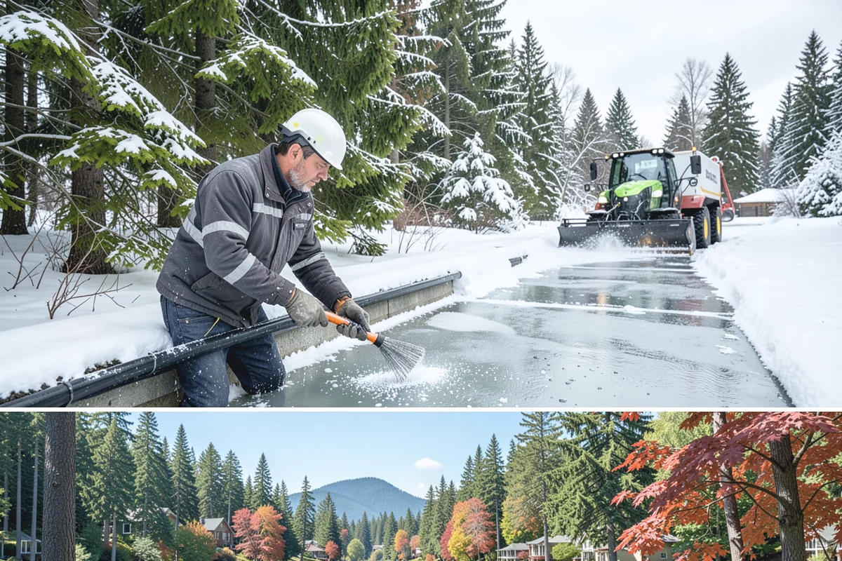 Ice Dam Removal in Covington, King County, WA - Ice dam removal is needed during and right after freeze-thaw cycles, when melt and refreeze at the eaves trap water behind the...