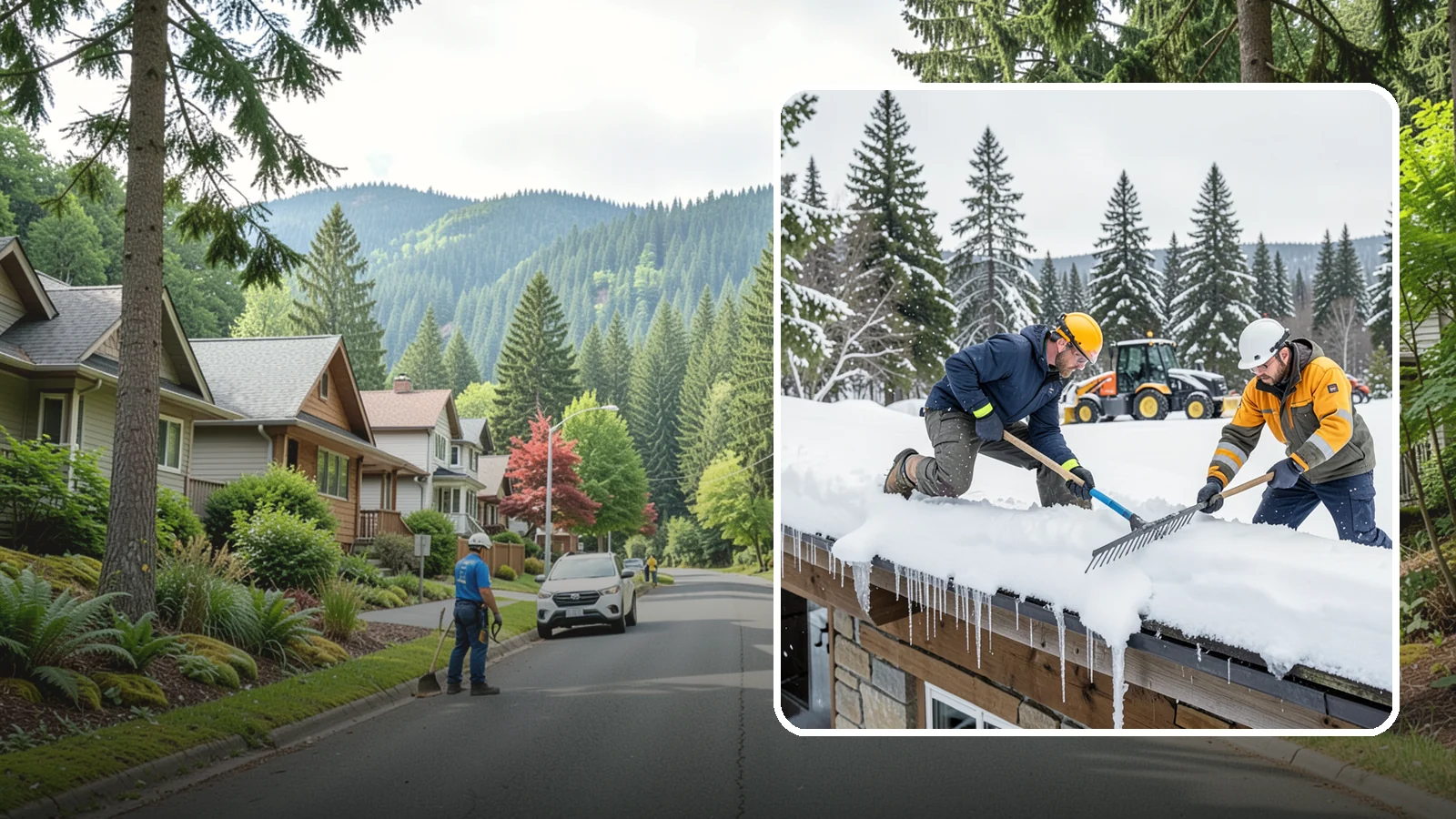 Ice Dam Removal in Darrington, Snohomish County, WA - We remove existing ice dams from roof edges to stop water from backing up under shingles.
