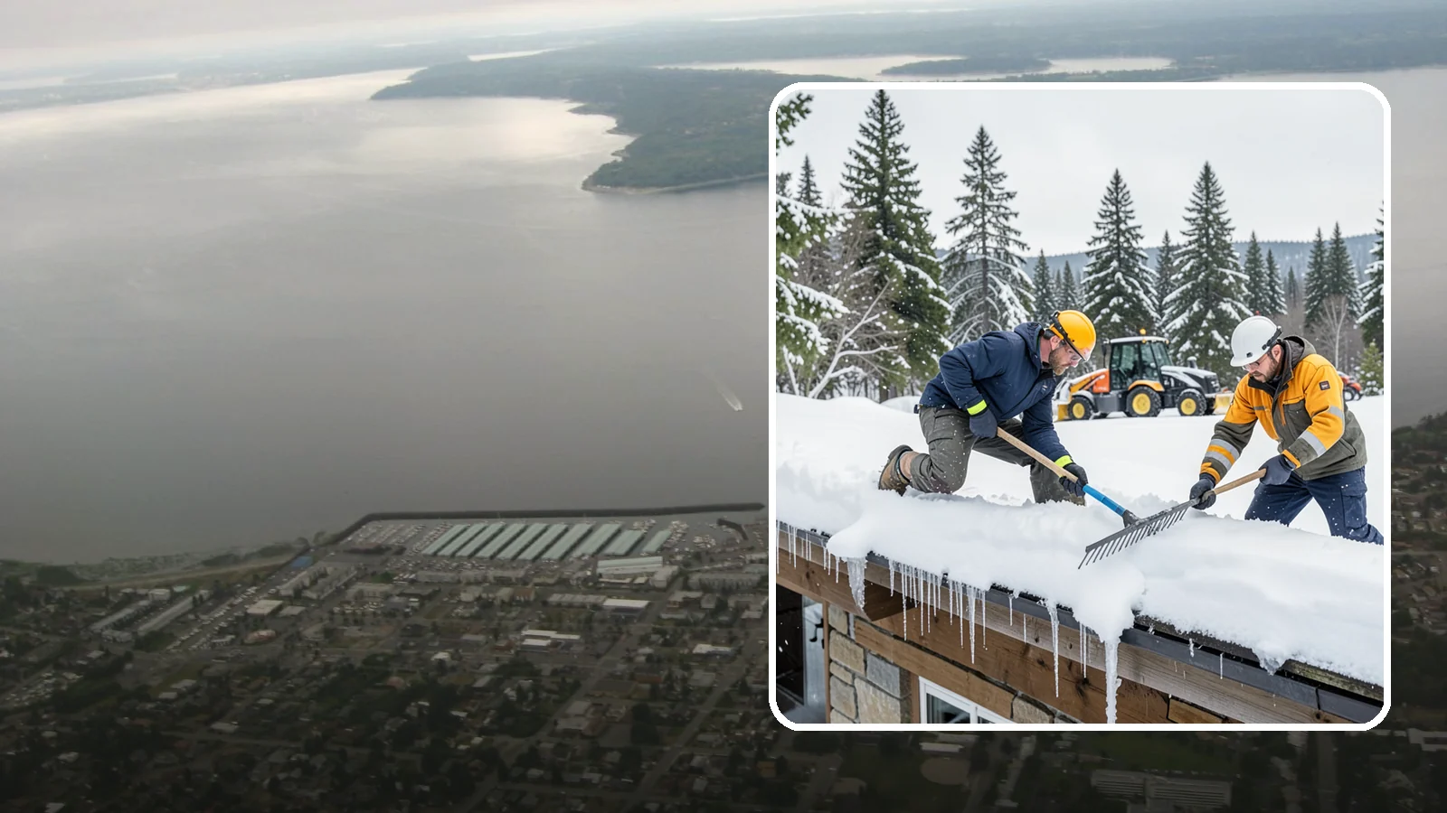 Ice Dam Removal in Des Moines, King County, WA - We remove existing ice dams from roof edges to stop water from backing up under shingles.
