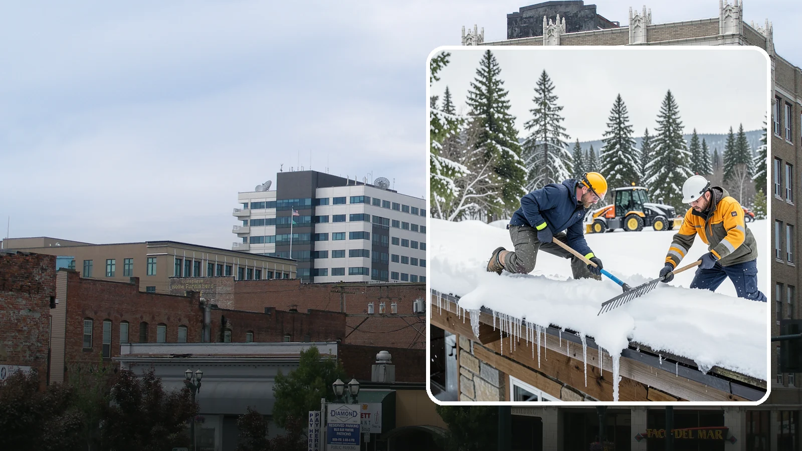 Ice Dam Removal in Everett, Snohomish County, WA - We remove existing ice dams from roof edges to stop water from backing up under shingles.
