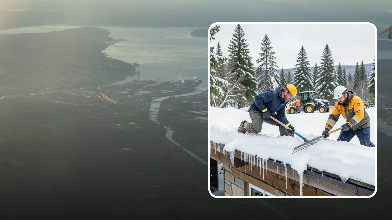 Ice Dam Removal in Fife, Pierce County, WA - We remove existing ice dams from roof edges to stop water from backing up under shingles.