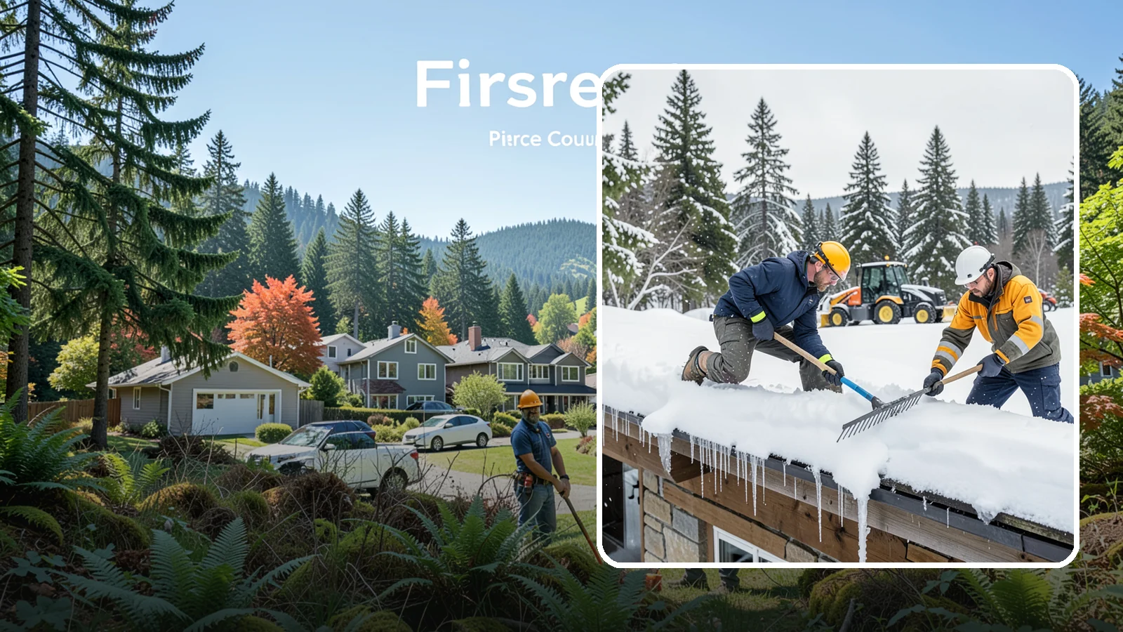 Ice Dam Removal in Fircrest, Pierce County, WA - We remove existing ice dams from roof edges to stop water from backing up under shingles.