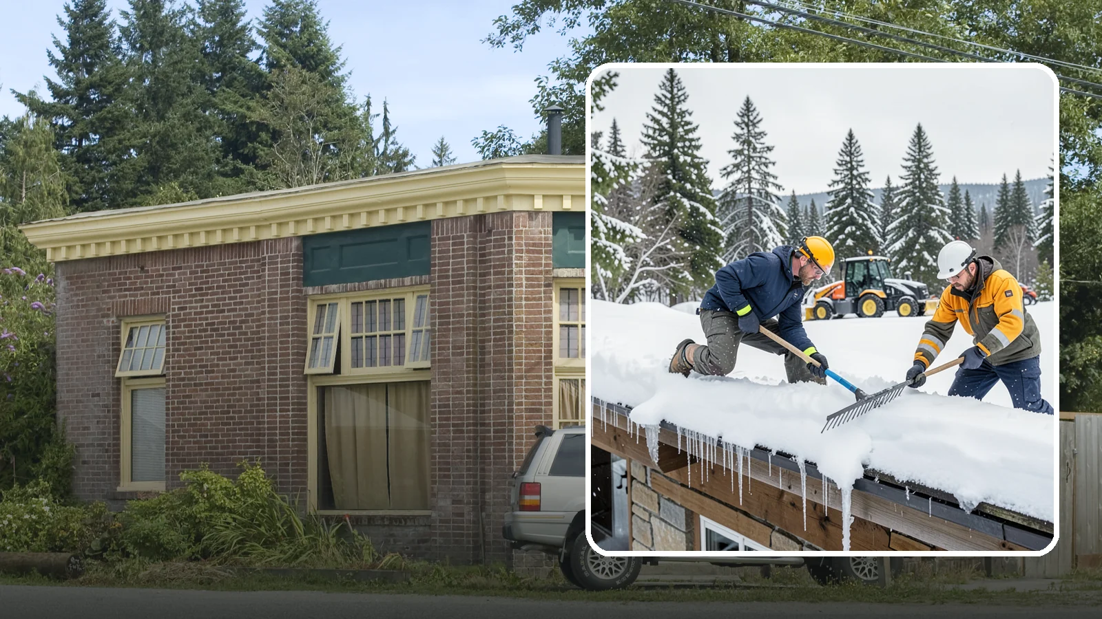Ice Dam Removal in Hamilton, Skagit County, WA - We remove existing ice dams from roof edges to stop water from backing up under shingles.