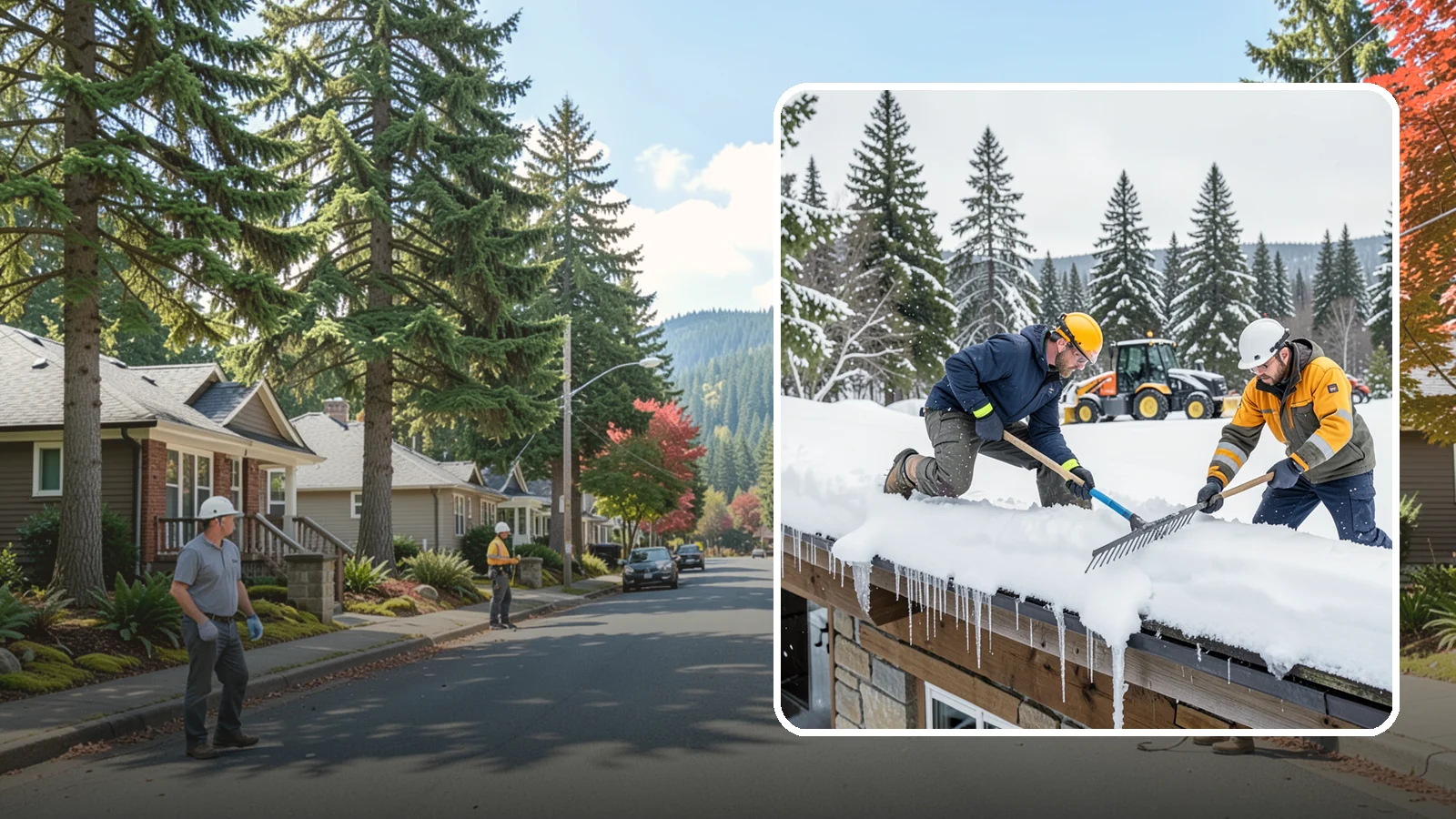 Ice Dam Removal in Hunts Point, King County, WA - We remove existing ice dams from roof edges to stop water from backing up under shingles.
