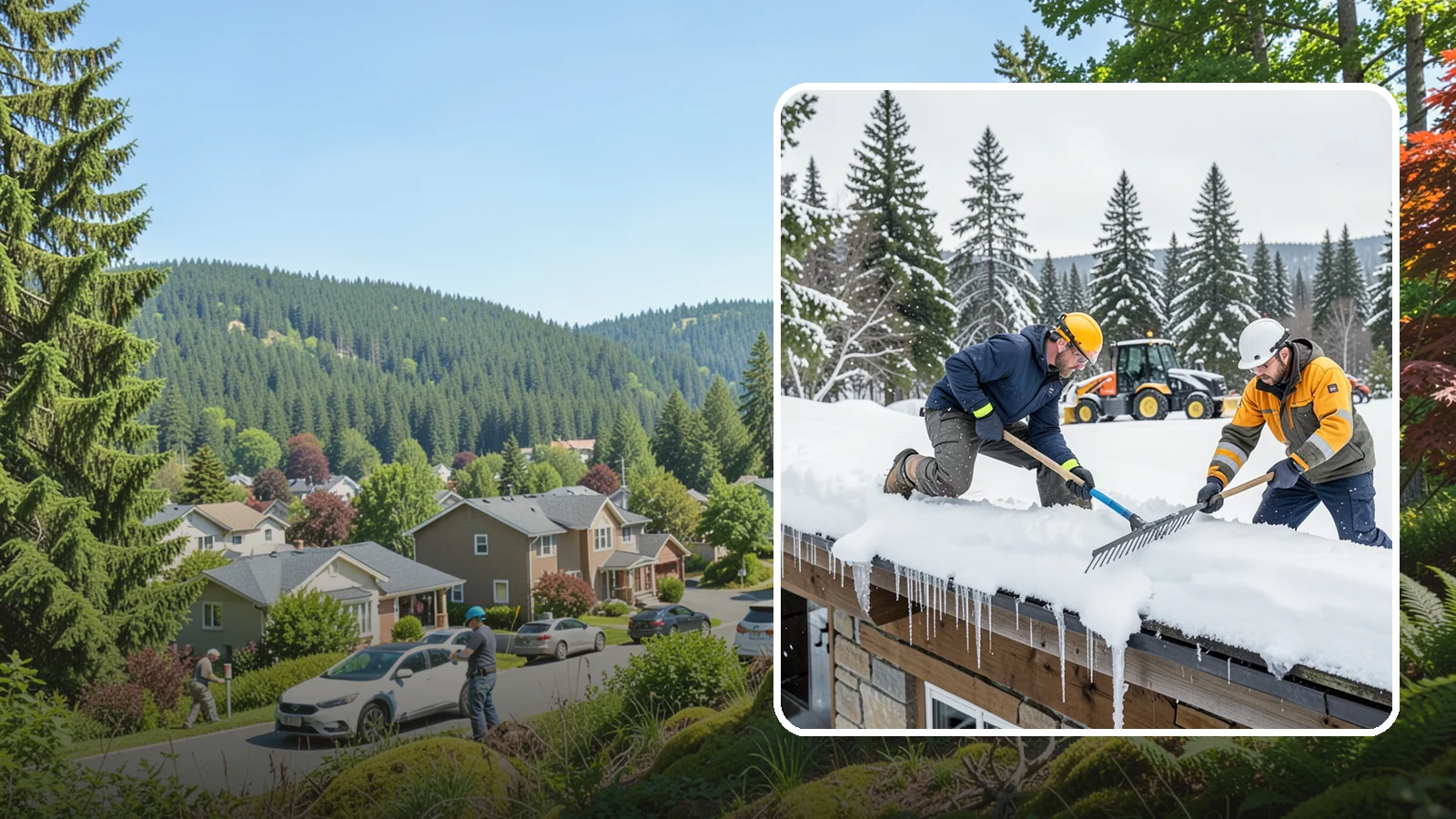 Ice Dam Removal in Index, Snohomish County, WA - We remove existing ice dams from roof edges to stop water from backing up under shingles.