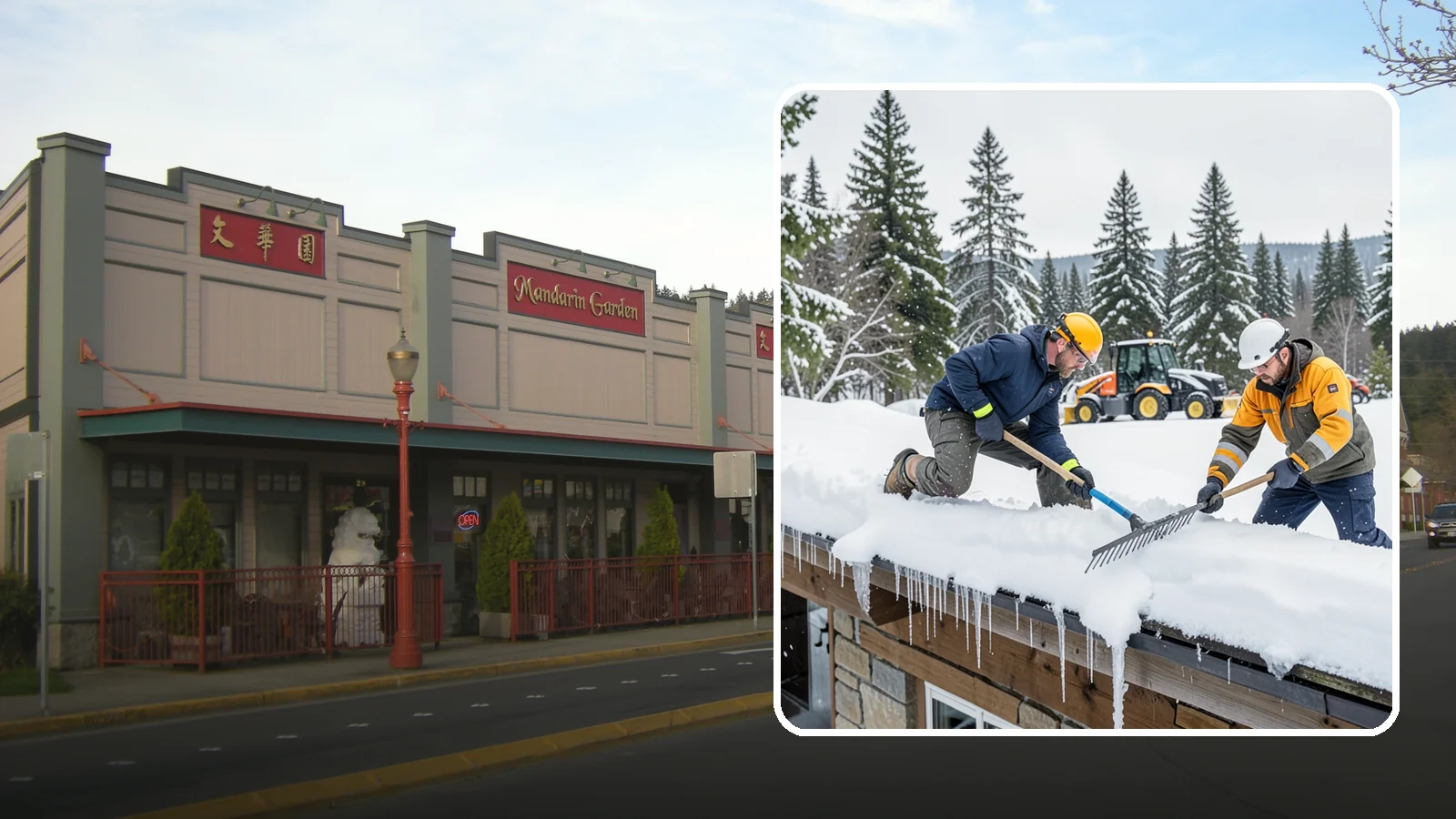 Ice Dam Removal in Issaquah, King County, WA - We remove existing ice dams from roof edges to stop water from backing up under shingles.