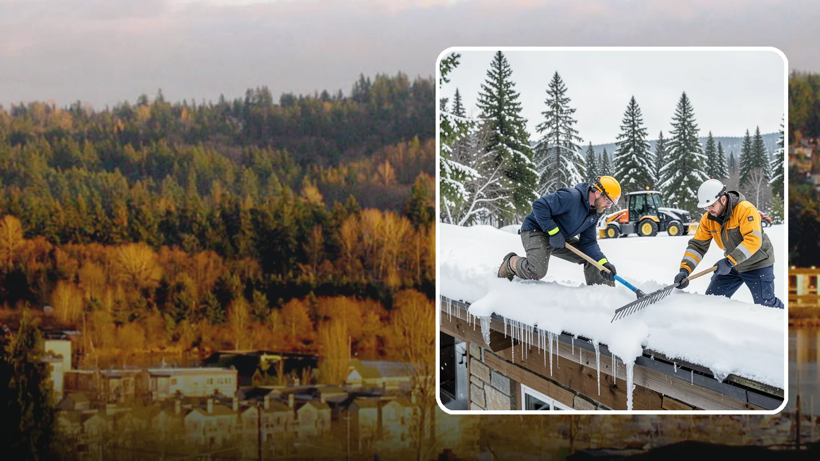 Ice Dam Removal in Kenmore, King County, WA - We remove existing ice dams from roof edges to stop water from backing up under shingles.