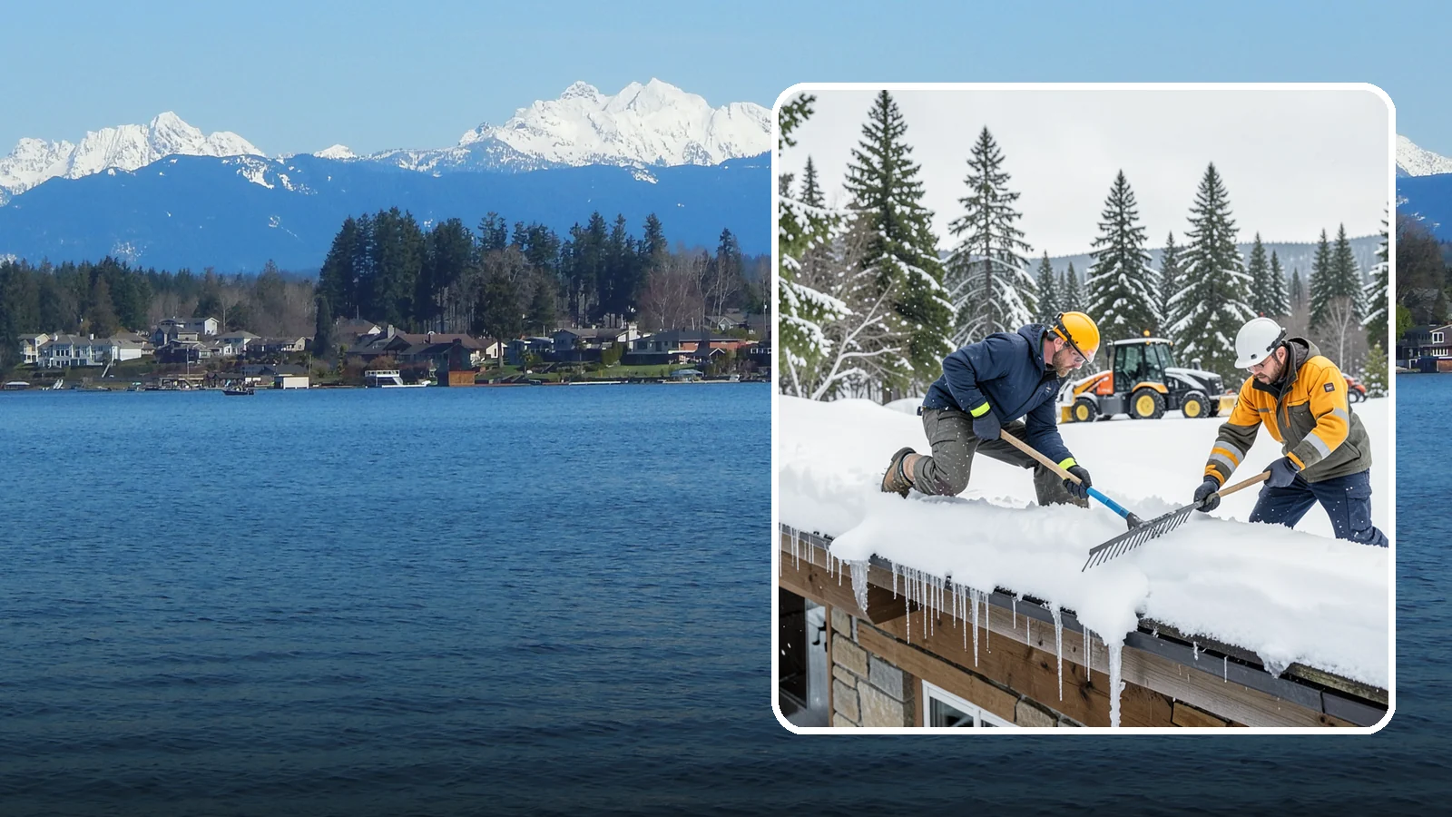 Ice Dam Removal in Lake Stevens, Snohomish County, WA - We remove existing ice dams from roof edges to stop water from backing up under shingles.