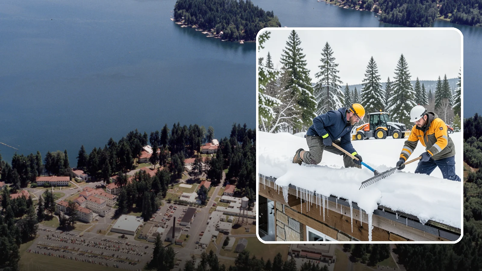 Ice Dam Removal in Lakewood, Pierce County, WA - We remove existing ice dams from roof edges to stop water from backing up under shingles.