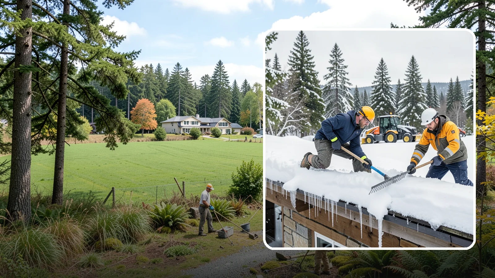 Ice Dam Removal in Lyman, Skagit County, WA - We remove existing ice dams from roof edges to stop water from backing up under shingles.