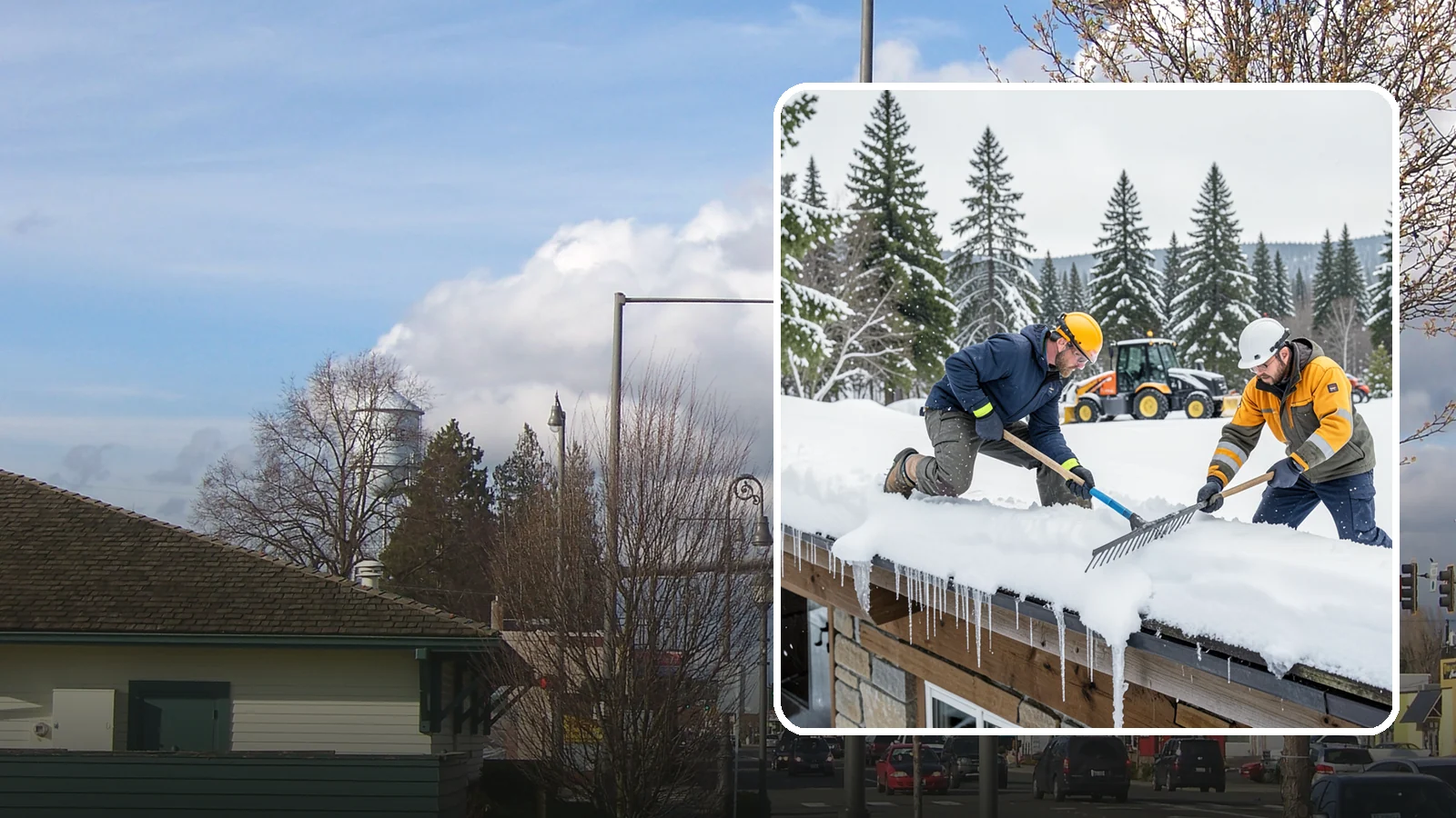 Ice Dam Removal in Marysville, Snohomish County, WA - We remove existing ice dams from roof edges to stop water from backing up under shingles.