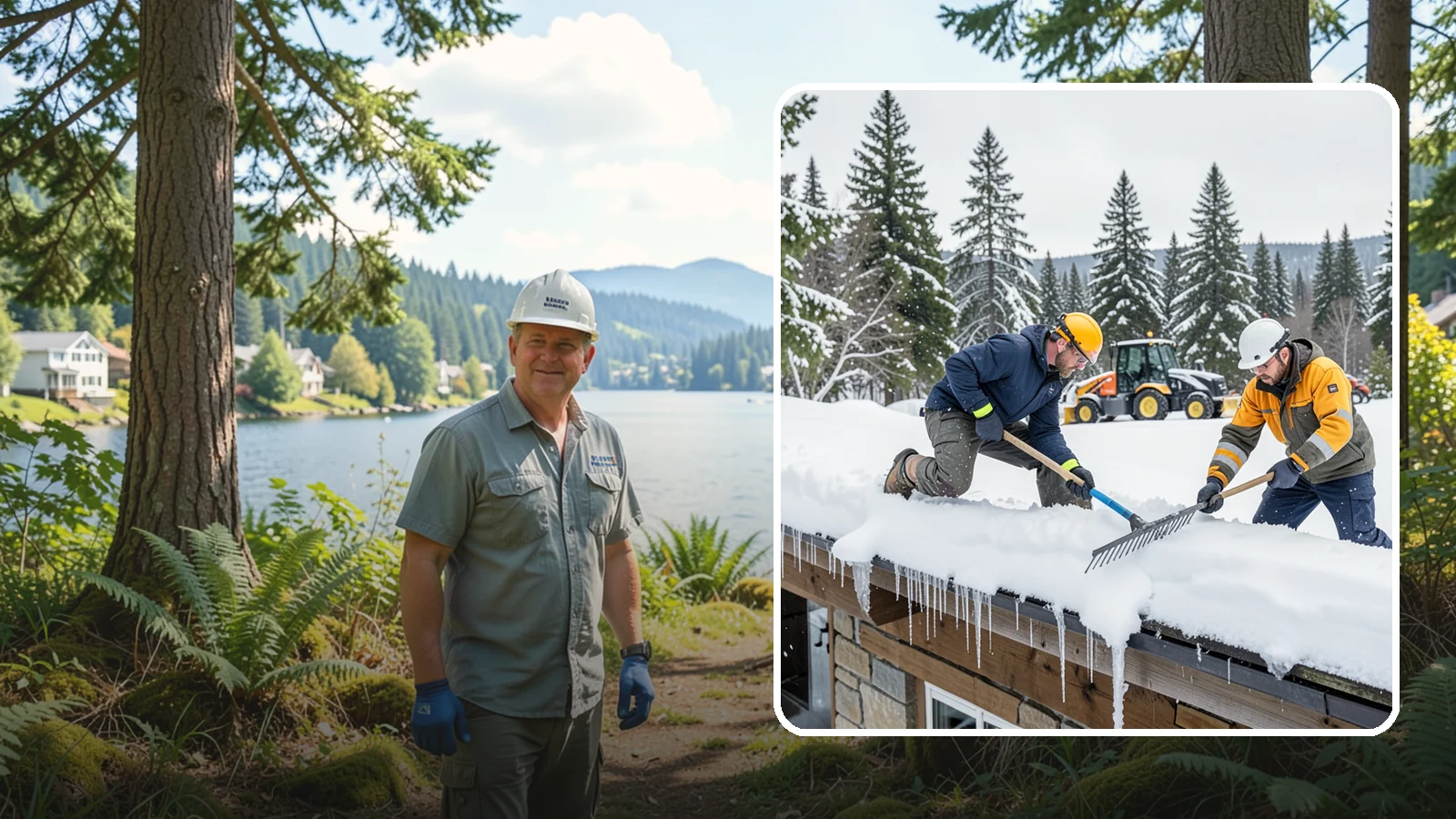 Ice Dam Removal in Milton, King County, WA - We remove existing ice dams from roof edges to stop water from backing up under shingles.