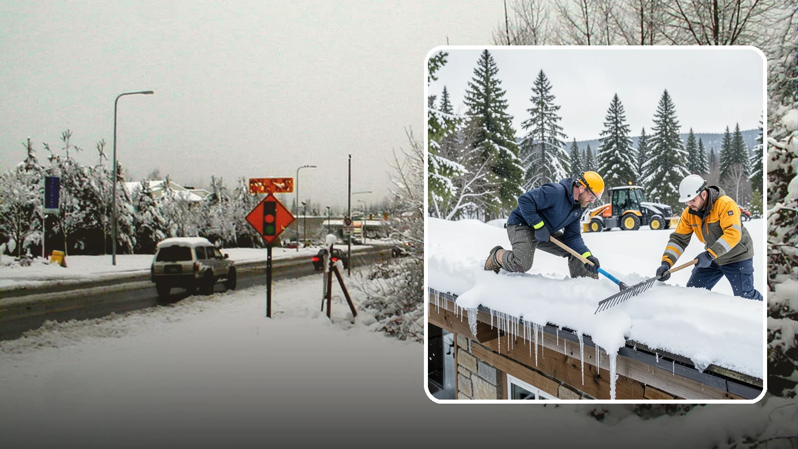 Ice Dam Removal in Newcastle, King County, WA - We remove existing ice dams from roof edges to stop water from backing up under shingles.