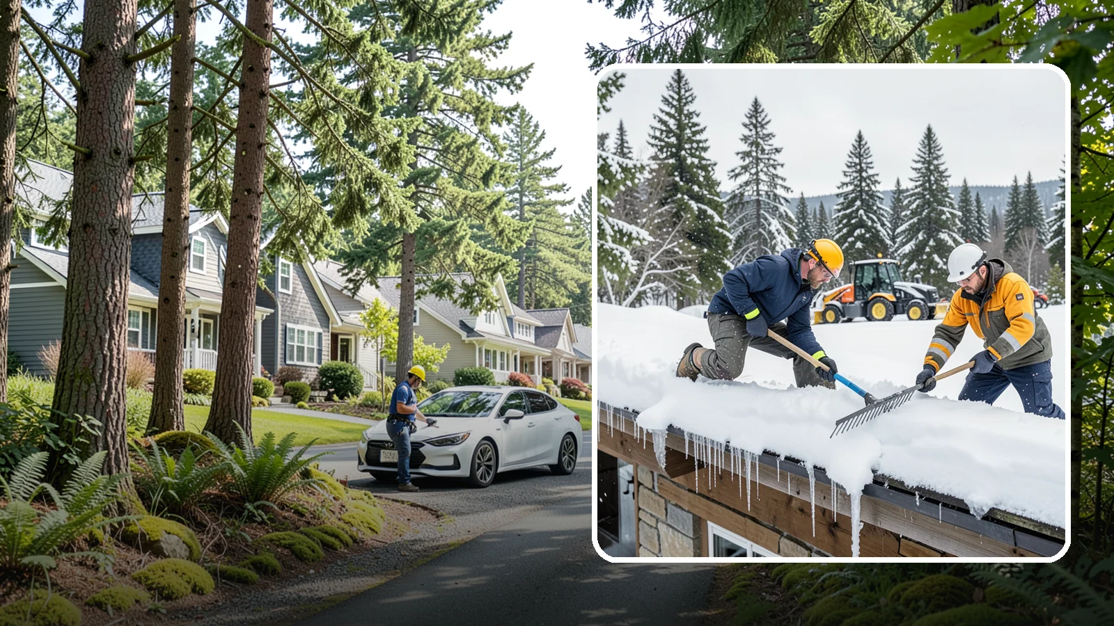 Ice Dam Removal in Normandy Park, King County, WA - We remove existing ice dams from roof edges to stop water from backing up under shingles.