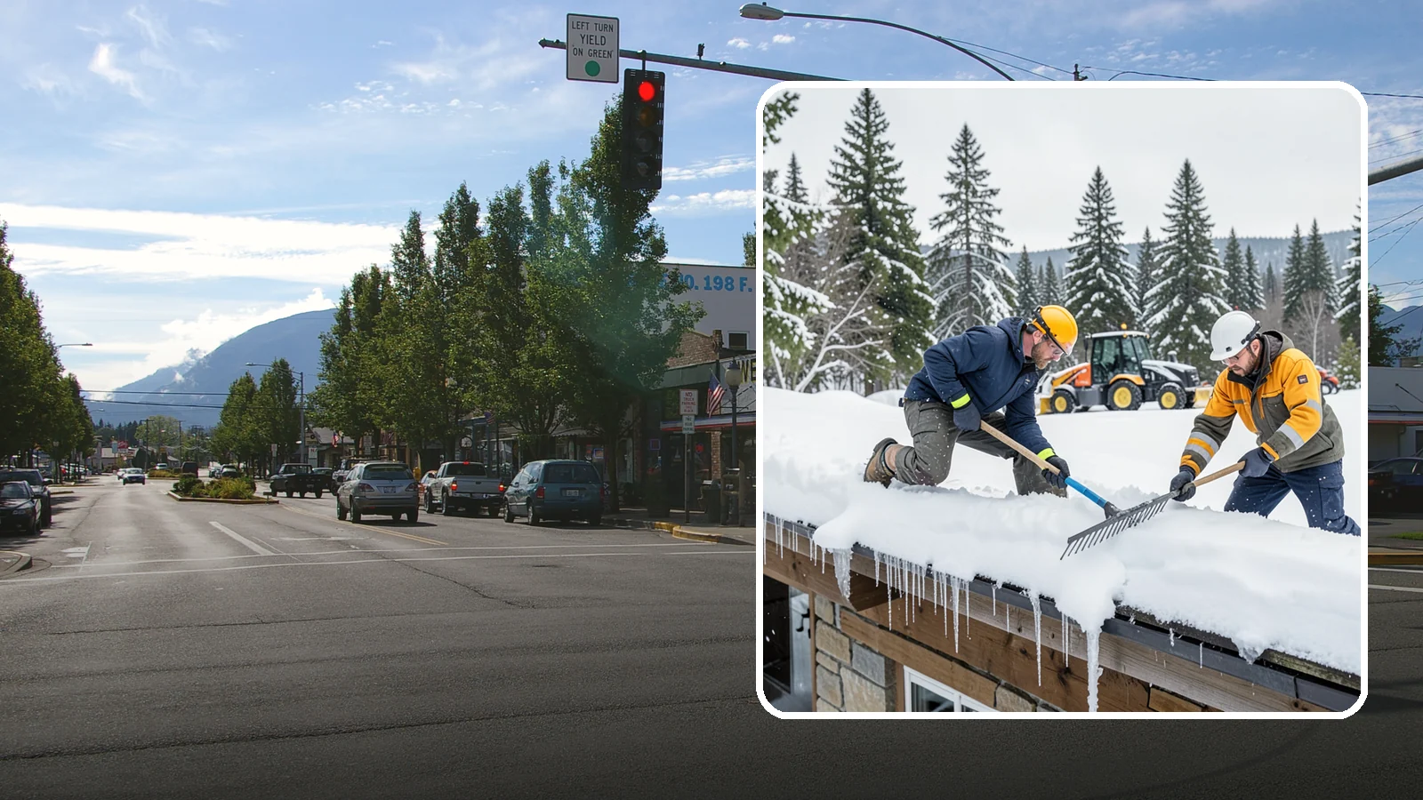 Ice Dam Removal in North Bend, King County, WA - We remove existing ice dams from roof edges to stop water from backing up under shingles.