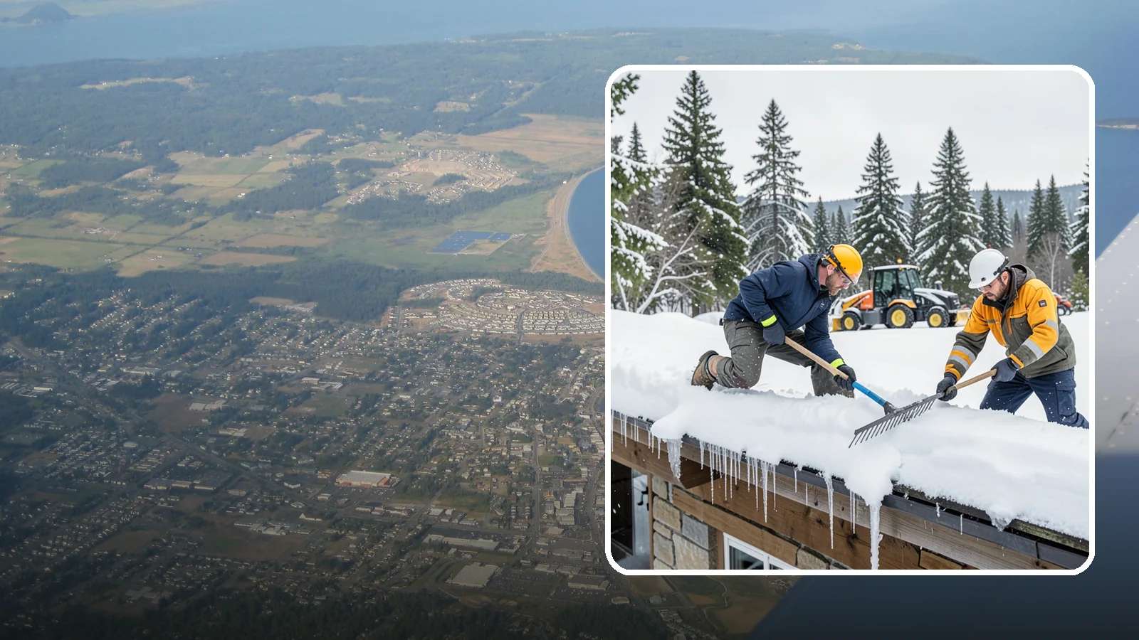 Ice Dam Removal in Oak Harbor, Island County, WA - We remove existing ice dams from roof edges to stop water from backing up under shingles.