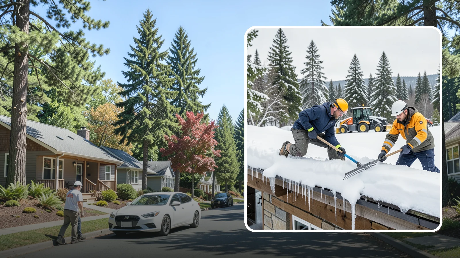 Ice Dam Removal in Orting, Pierce County, WA - We remove existing ice dams from roof edges to stop water from backing up under shingles.