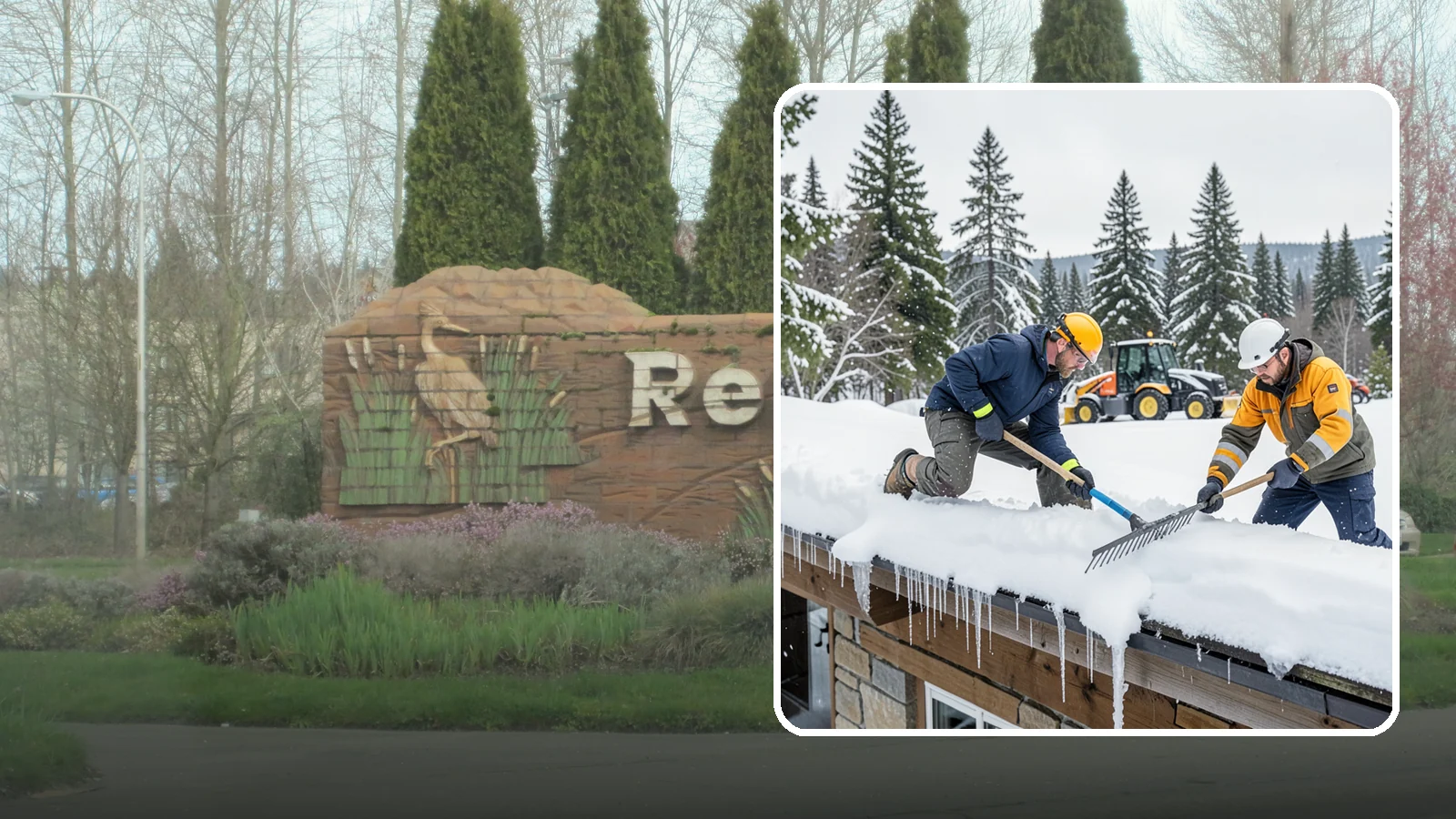 Ice Dam Removal in Renton, King County, WA - We remove existing ice dams from roof edges to stop water from backing up under shingles.