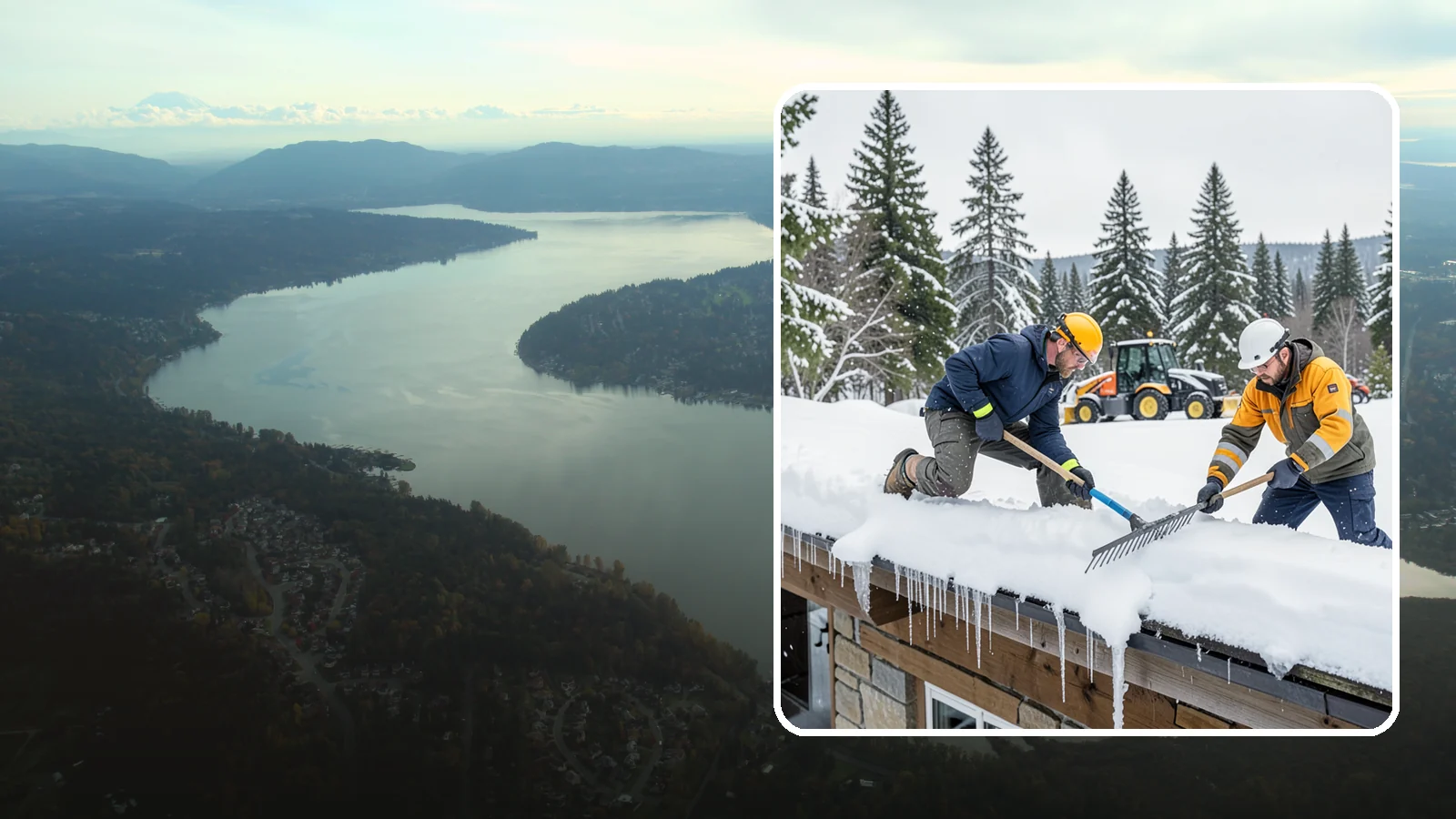 Ice Dam Removal in Sammamish, King County, WA - We remove existing ice dams from roof edges to stop water from backing up under shingles.