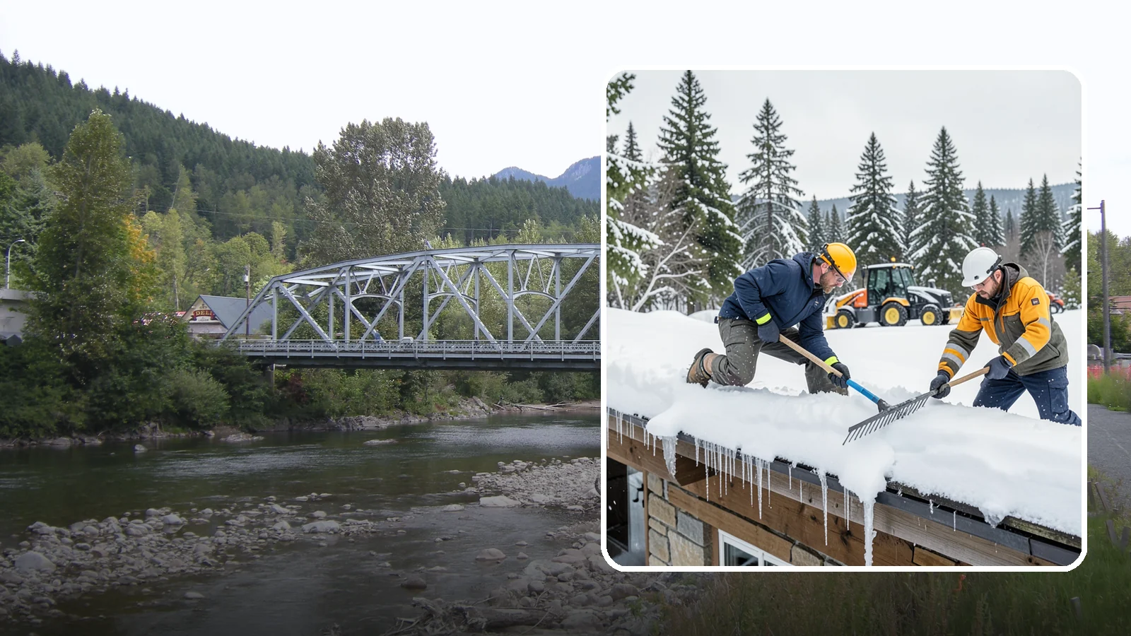 Ice Dam Removal in Skykomish, King County, WA - We remove existing ice dams from roof edges to stop water from backing up under shingles.